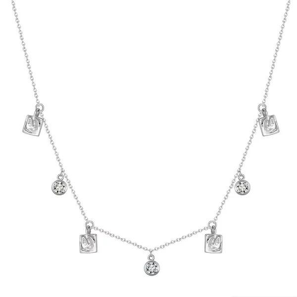 Lantisor argint 925, JW1766, model tip chocher, placat cu rodiu