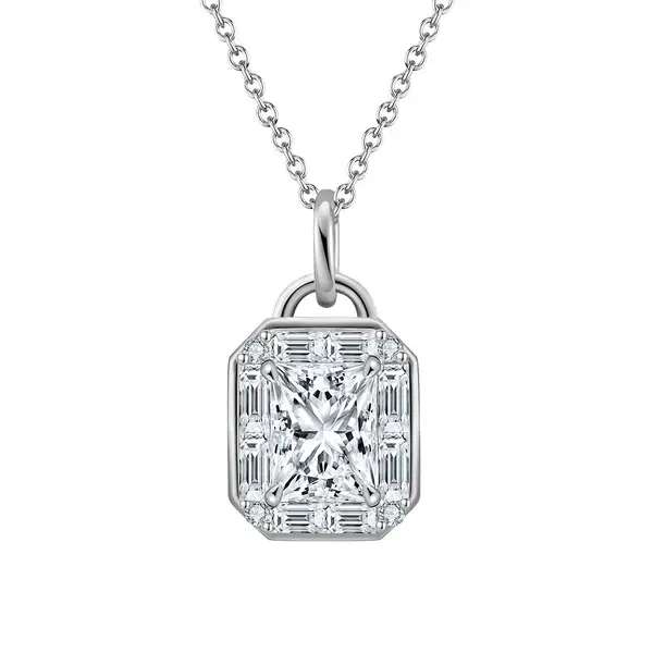 Lantisor argint 925, JW1769, model elegant cu zirconiu, placat cu rodiu