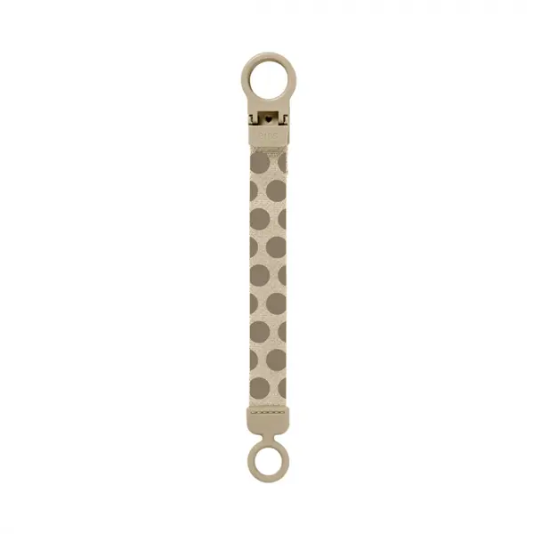 Lantisor clip Loop pentru suzeta Studio Collection Polka Dots Bibs Mega Vanilla Dark Oak