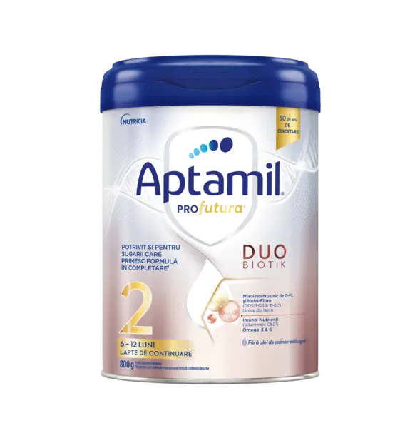 Lapte de continuare pentru copii de pentru 6-12 luni PROfutura DUOBIOTIK 2, 800g, Aptamil