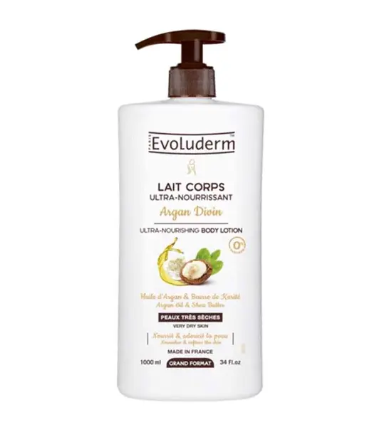 Lapte de corp ultra-hranitor Argan Divin, 1000ml, Evoluderm