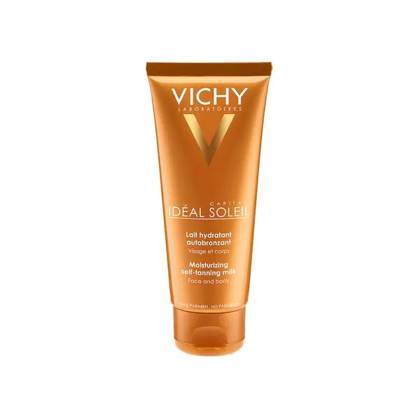Lapte hidratant autobronzant pentru fata si corp Ideal Soleil, Vichy | 100 ml