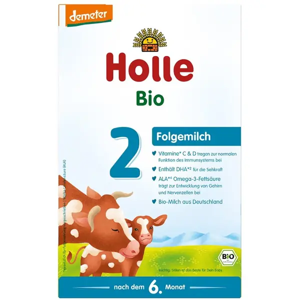 Lapte Praf de Vaca pentru Sugari +6 Luni Formula 2 Demeter Ecologic/Bio 600g