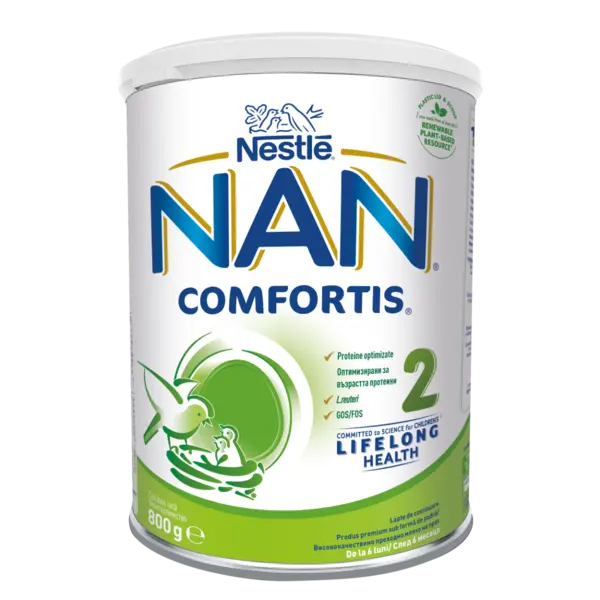 Lapte praf Nan 2 Comfortis, incepand de la 6 luni, 800g, Nestle