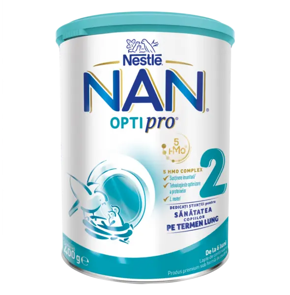 Lapte praf Nan 2 Optipro Premium +6 luni, 400g, Nestle