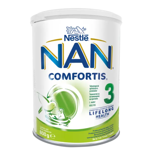 Lapte praf Nan 3 Comfortis, incepand de la 12 luni, 800 g, Nestle