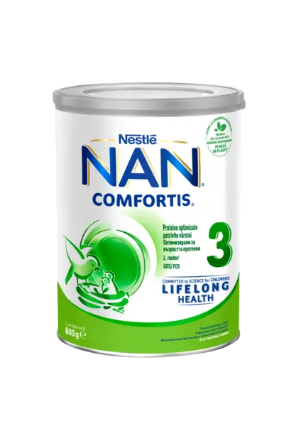 Lapte praf Nan 3 Comfortis, incepand de la 12 luni, 800 g, Nestle