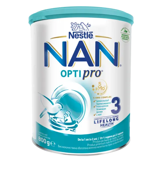 Lapte praf Nan 3 Optipro HMO +12 luni, 800g, Nestle