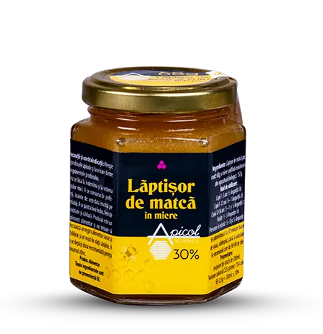 Laptisor de matca in miere 30%, 200ml, Apicol Scinece