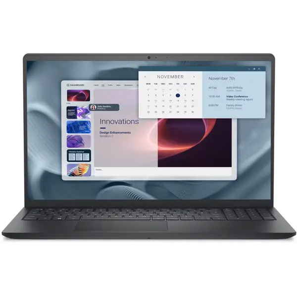 Laptop Dell Pro 15 Essential PV15250, 15.6'', Intel Core 3 100U, 8 GB DDR5, 512 GB SSD, Intel UHD Graphics, Ubuntu Linux, Negru