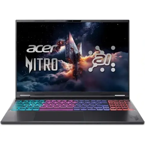Laptop Gaming Acer Nitro 16S AI AN16S-61 (Procesor AMD Ryzen AI 7 350 (16M Cache, up to 5.0 GHz), 16inch WQXGA 180Hz, 16GB, 1TB SSD, nVidia GeForce RTX 5060 @8GB, Negru)