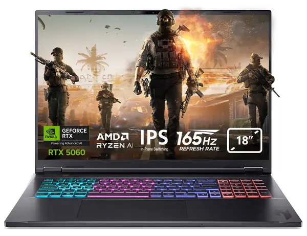 Laptop gaming Acer - Nitro 18 AI AN18-61-R14D, 18'', WQXGA, Ryzen AI 9, 165Hz, 128 GB RAM