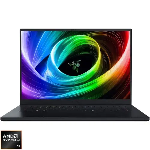 Laptop Gaming Razer Blade 16 cu procesor AMD Ryzen™ AI 9 365 pana la 5.0GHz, 16'', QHD+, 240Hz, OLED, 32GB LPDDR5X RAM, 1TB SSD, NVIDIA® GeForce RTX™ 5070 8GB GDDR7, Windows 11 Home, Negru