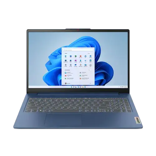 Laptop Lenovo IdeaPad Slim 3 15AMN8 (Procesor AMD Ryzen™ 5 40 (4M Cache, up to 4.3 GHz), 15.6inch FHD IPS, 8GB LPDDR5, 512GB SSD, AMD Radeon™ 610M Graphics, Albastru)