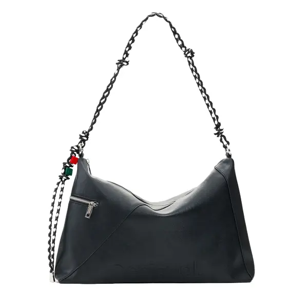 Large logo charm bag black