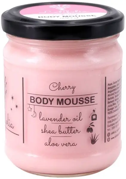 Latifolia Mousse de corp cu cireșe și particule de sclipici, 230 ml
