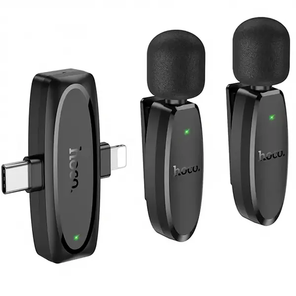 Lavaliera HOCO L15, USB-C / Lightning, Set 2 bucati, Neagra