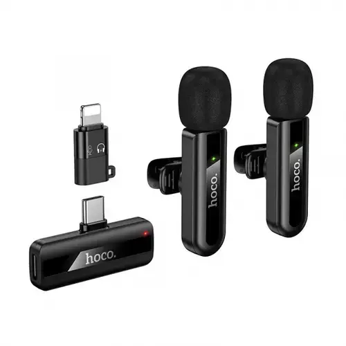 Lavaliera HOCO L20A, USB-C / Lightning, Set 2 bucati, Negru