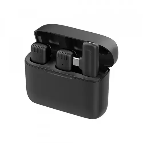 Lavaliera Techsuit LW4, USB-C, Set 2 bucati, Negru