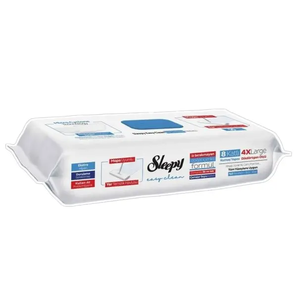 Lavete Umede pentru Pardoseli Sleepy Easy Clean, Bleach Additive, 50 Bucati