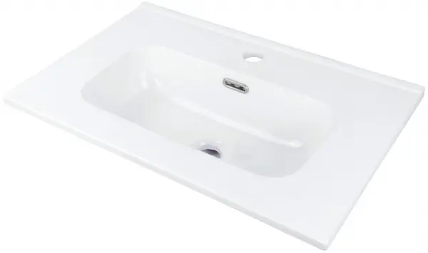 Lavoar baie incastrat, ceramic, cu gaura pentru baterie, 60x38.5 cm, alb, Deante Tubo