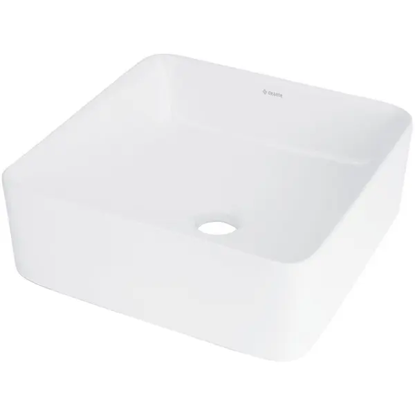 Lavoar baie pe blat alb 35 cm, patrat, Deante Jasmin