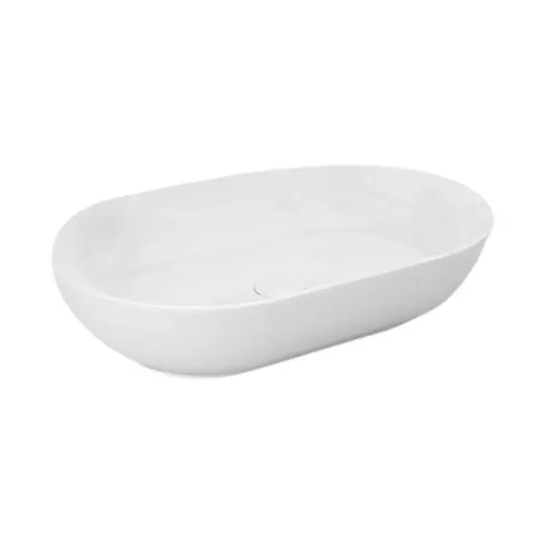 Lavoar baie pe blat alb lucios 55 cm, oval, Rak Feeling