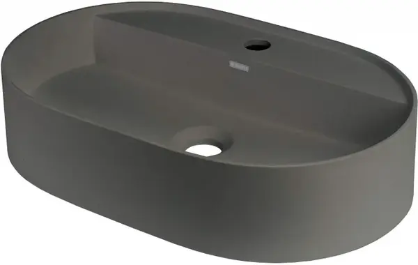 Lavoar baie pe blat, antracit metalic, 55 cm, oval, Deante Silia