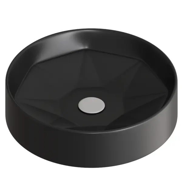Lavoar baie pe blat Celesta Emerald 42 x 42 x 11 cm ceramica negru mat