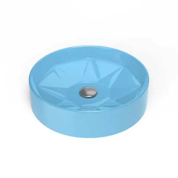 Lavoar baie pe blat Celesta Emerald 42 x 42 x 11 cm ceramica bleu