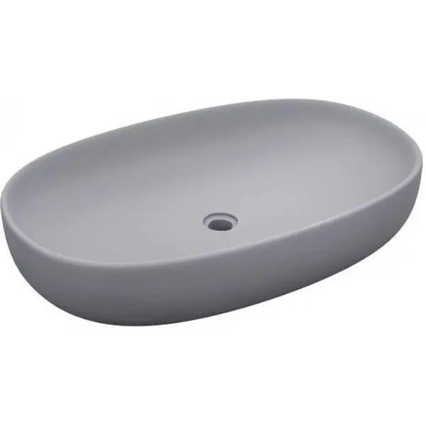 Lavoar baie pe blat gri mat 55 cm, oval, Rak Feeling