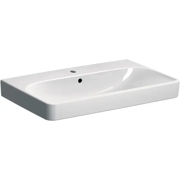 Lavoar baie pe mobilier alb 90 cm, dreptunghiular, Smyle Square Geberit