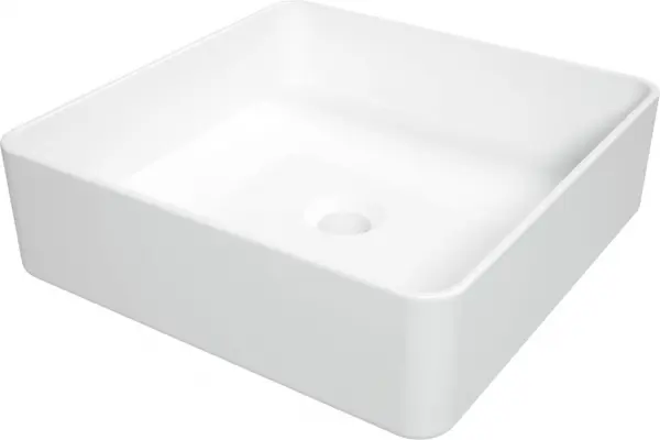 Lavoar ceramic, montare blat, 40.5x40.5 cm, alb, Deante Square
