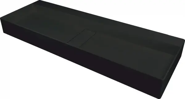 Lavoar din granit, capac scurgere, montare blat, 100x40 cm, negru, Deante Blur