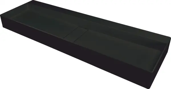 Lavoar din granit, capac scurgere, montare blat, 120x40 cm, negru, Deante Blur