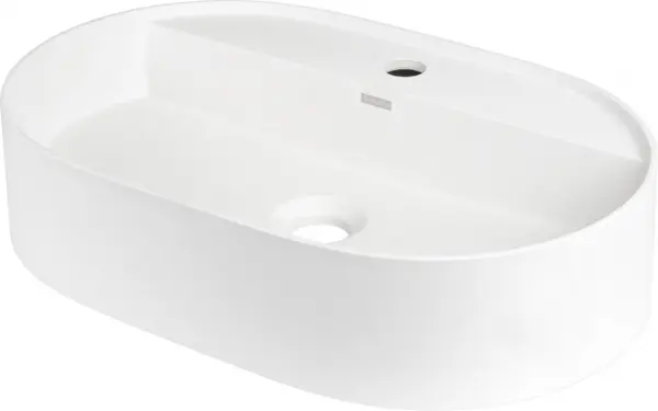 Lavoar din granit, montare blat, cu gaura pentru baterie, alb, Deante Silia