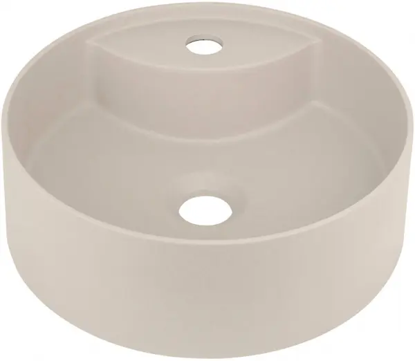 Lavoar din granit, montare blat, cu insula pentru baterie, 36x36 cm, bej, Deante Silia