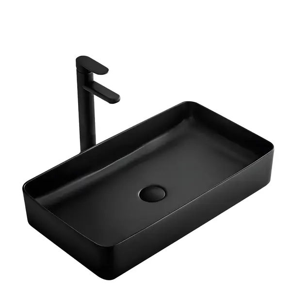 Lavoar dreptunghiular Rea Denis, ceramica negru mat, 61 x 35 cm