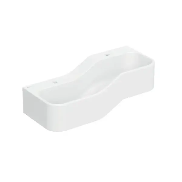 Lavoar dublu pentru copii, alb alpin, 90x39 cm, stanga, fara preaplin, 2 orificii pentru baterie, Geberit Bambini