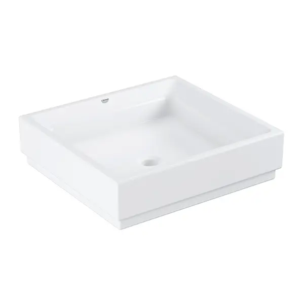 Lavoar Grohe Cube Ceramic Vessel basin 3948100H, montare pe blat, preaplin, 50 x 47 cm, anti-aderent, anti-bacterian, Alb