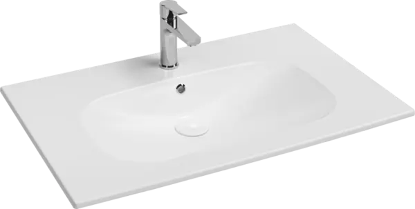 Lavoar incastrat 81x 50 cm cu preaplin, alb lucios, Isvea Infinity