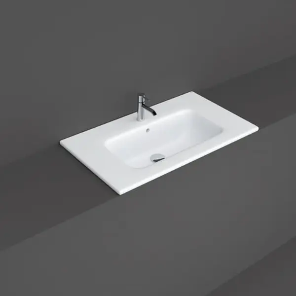 Lavoar incastrat alb lucios 80 cm, dreptunghiular, Rak Joy