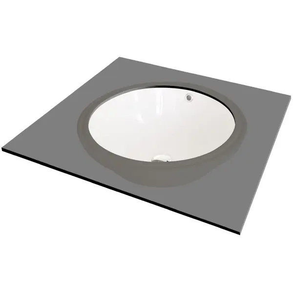 Lavoar incastrat Deante Alpinia, rotund, 38 cm, alb lucios