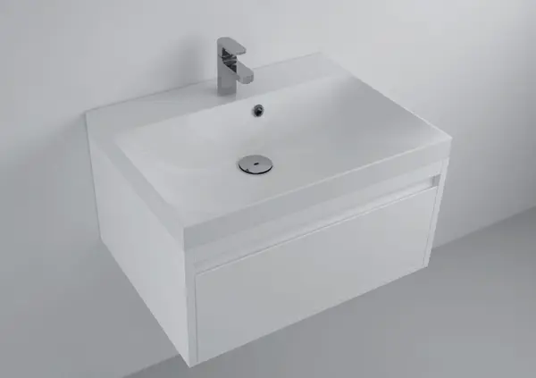 Lavoar incastrat din compozit, dreptunghiular, alb lucios, 61 x 46.4 cm, Foglia Modulo