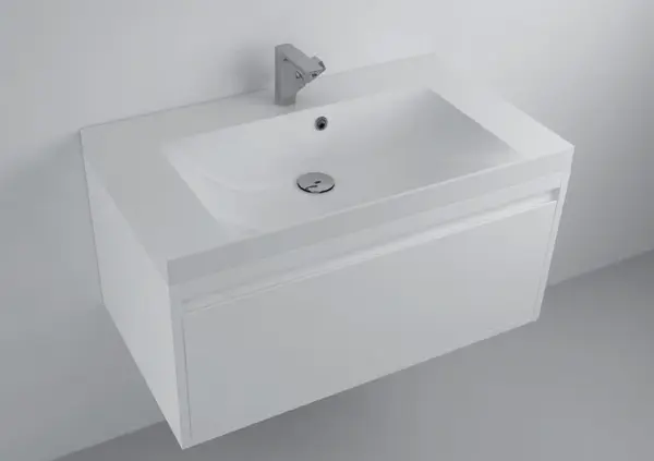 Lavoar incastrat din compozit, dreptunghiular, alb lucios, 81 x 46.4 cm, Foglia Modulo