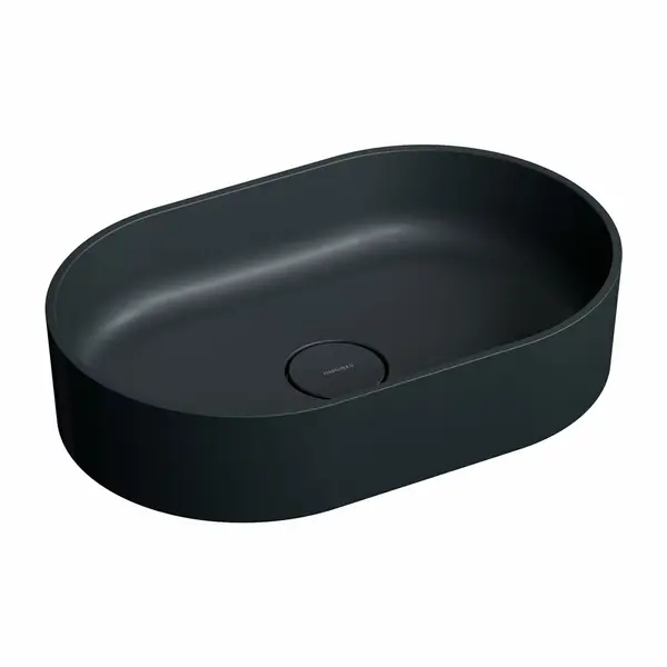 Lavoar OMNIRES Ovo M+ cu montare pe blat, 55x36 cm, compozit, negru
