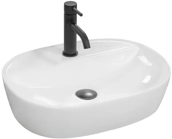Lavoar oval Rea Carina, alb lucios, 50 x 38,5 cm