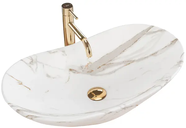 Lavoar oval Rea Royal, imitatie piatra 60,5 x 36 cm