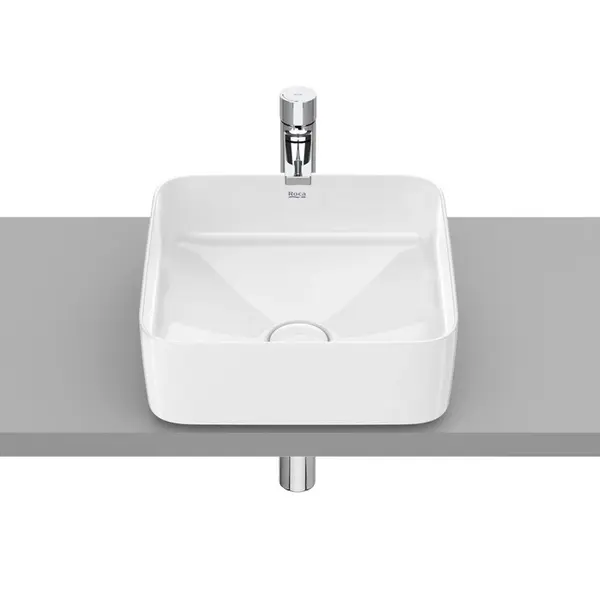 Lavoar patrat Roca Inspira A327532000, 370 x 370 mm, montare pe blat, Alb