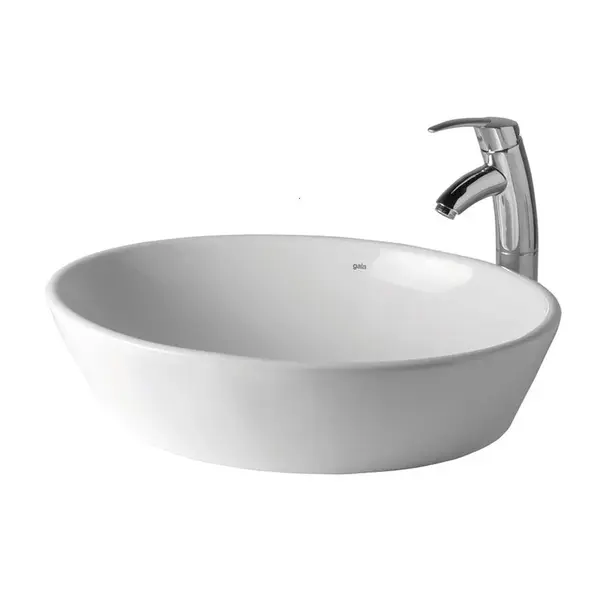 Lavoar pe blat alb 58 cm, oval, Gala Soft